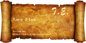 Tarr Elek névjegykártya