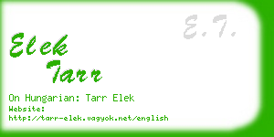 elek tarr business card